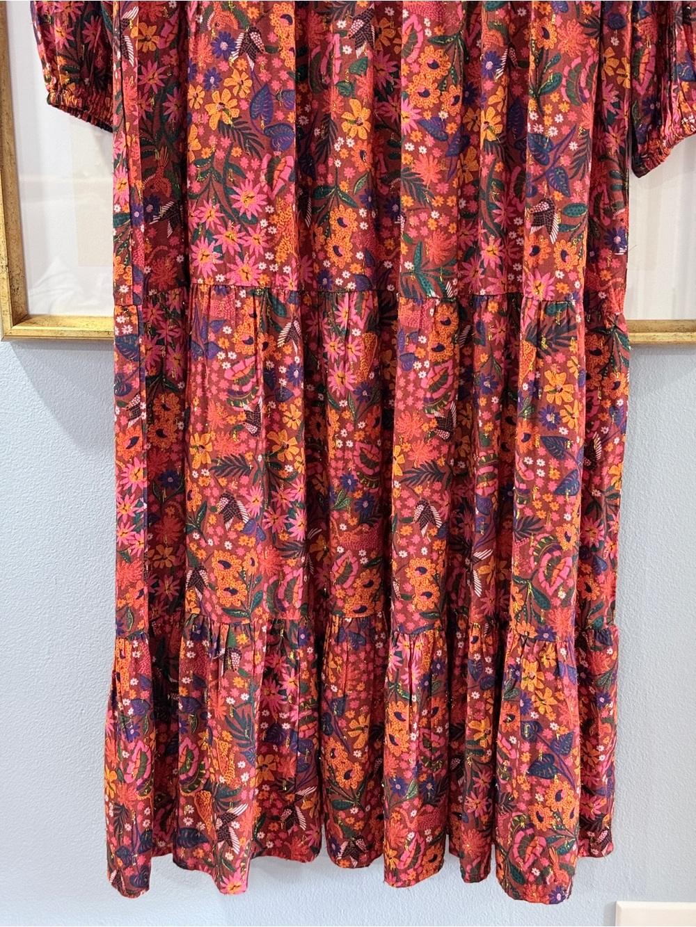 Briton Court Red Floral Maxi Dress Medium - Picture 3 of 9
